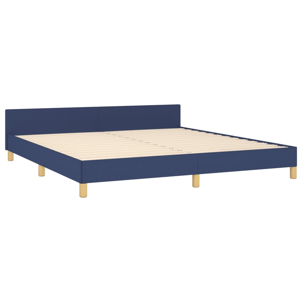 Bed Frame without Mattress Blue 180 x 200 cm Fabric