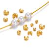 50pcs Stainless Steel PVD Plated Open Crimp End Bead Stopper Spacer Beads for DIY Jewelry Making Necklaces Bracelets Findings