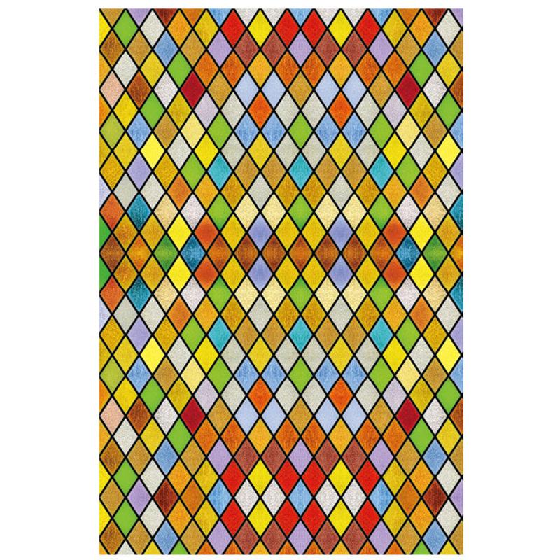 European Style Retro Glass Film,electrostatic Frosting, Adhesive Free Art Painting Privacy Protection Window Film Stained Glass
