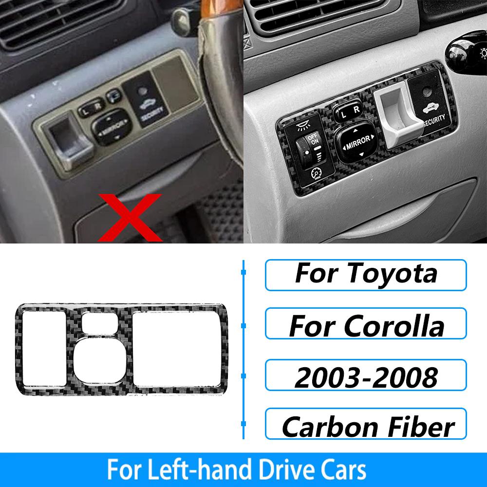 For Toyota Corolla 2003-2008 Carbon Fiber Central Control Gear Shift Air Vent AC CD Window Lift Trim Set Car Accessories Sticker