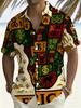 African Print Plus Size Shirt, Men's Casual Vacation Top, Summer Beach Shirt, PLUS SIZE