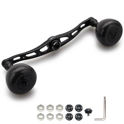 HEIGHTEN 130mm Reel Handle with 36mm Carbon Knob for Shimano, Daiwa, and Abu Baitcasting Reels, Carbon Arch Series (Black) (1181)
