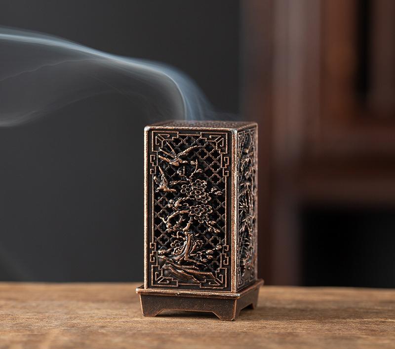

Hollowed-out Incense Burner Square Vertical Incen Aromatherapy Burner Chinese Bamboo Plum Inense Burners For Office Home Decor