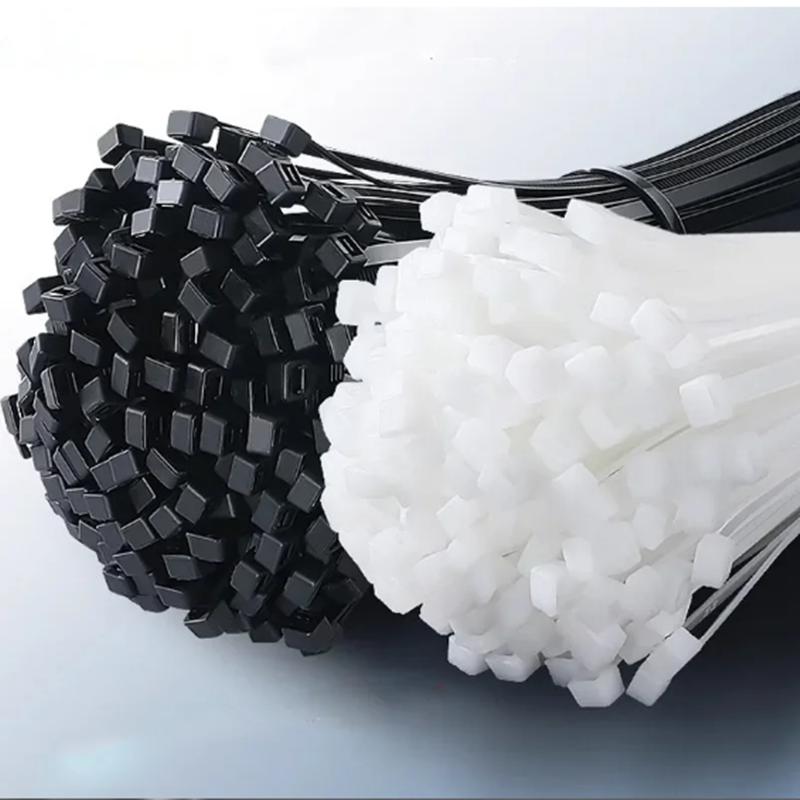 100Pcs Nylon Cable Ties Self-locking Cord Ties Straps Adjustable Cables Fastening Loop Home Office Wire Zip Ties