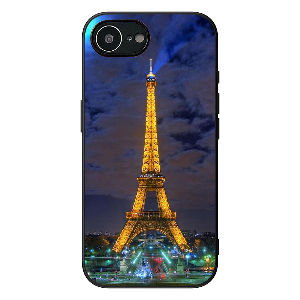 Love Paris Eiffel tower pink Phone Cover Case for Apple iPhone 16 15 14 Plus 13 12 Mini 17 Pro Max + ProMax 16E Air 16+ Casing