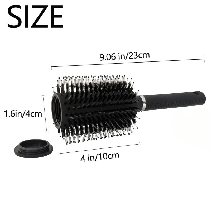 Multipurpose Hair Brush With Secret Storage Space For Home And Travel Use Tames Enhances