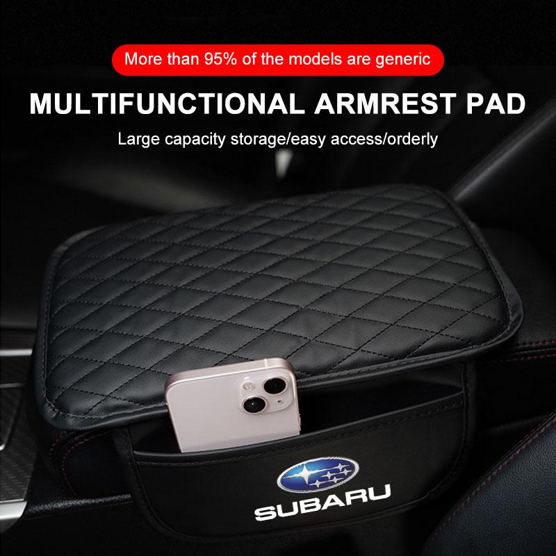 PU Leather Car Armrest Mat Tissue Boxes Height Pad Armrest Box For Subaru Impreza Legacy WRX STI BRZ XV WRC Forester Crosstrek Outback