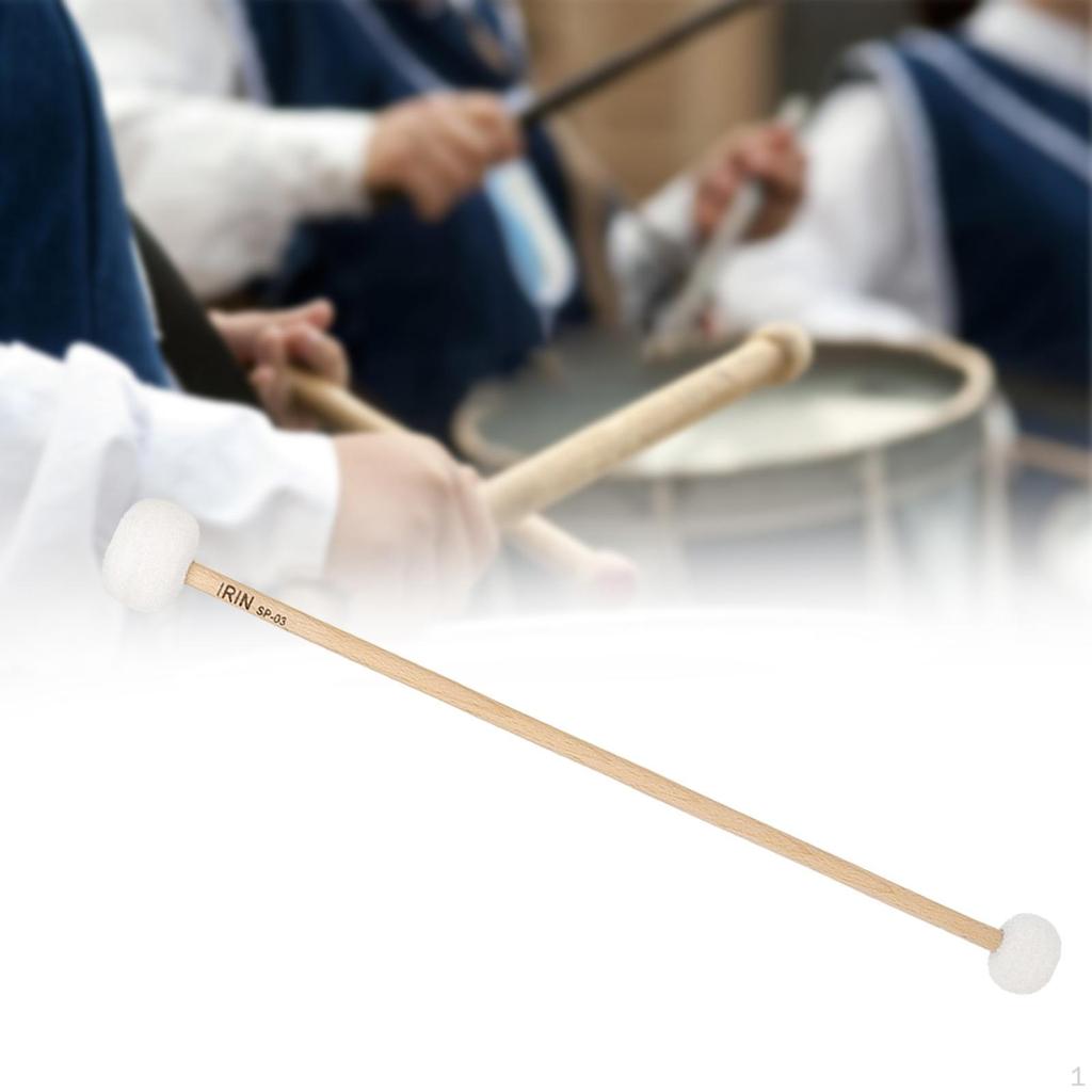 Wool Felt Drumstick Drum Mallet 15.35'' Length Bright and Clear Sound Bass Percussion