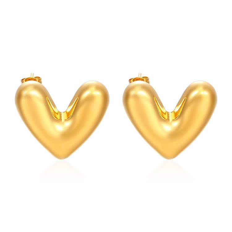 Love Edelstahl Hohlohrringe Nischendesign High Sense 18K Damenschmuck Ohrringe
