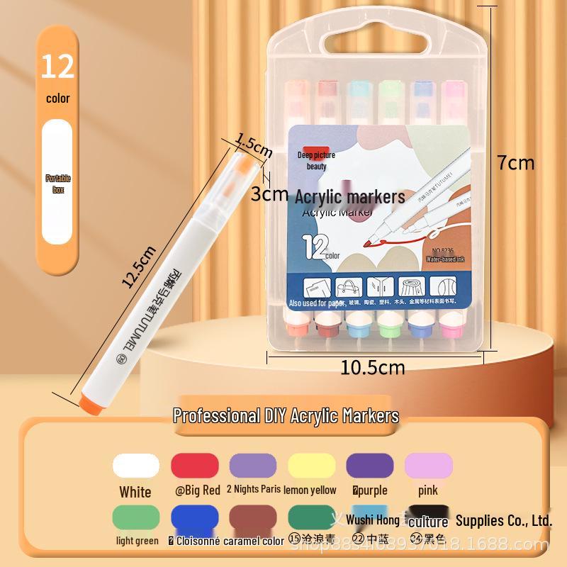 

Colorful Acrylic Soft Tip Marker Pen Set for Art, Graffiti, and Journals 12 colors [96 sets] wholesale разноцветный
