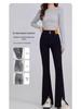 Women's High-Waist Black Micro Flare Slit Jeans - Early Spring 2025 Collection