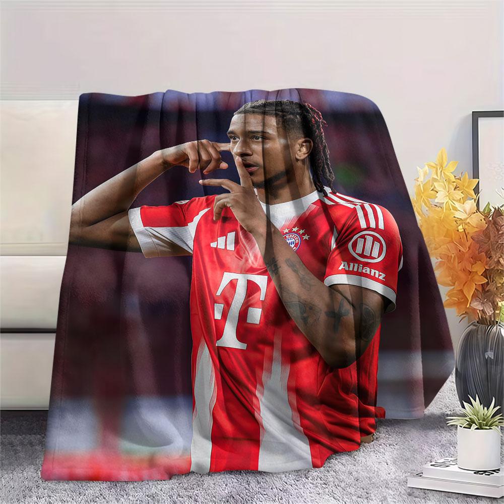 Michael Olise Bedrukte Flanellen Deken, zachte plaid voor slaapkamerbank, wasbaar, voetbalfan merchandise, geweldig cadeau.