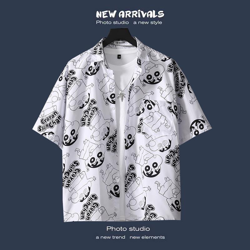 Men's Retro Hawaiian Floral Short-Sleeve Summer Shirt