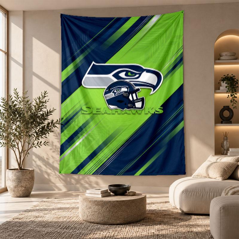 Decorative Tapestry,Seattle Seahawks Printed Wall Art, Lightweight Wall Hanging For Bedroom Background