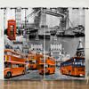 Curtains Big Ben Street View 3D Digital Printing Blackout Curtain Punching