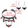 Dark Style Gothic Choker Red Rhinestone Heart Bat Earrings Halloween Necklace  Holiday Gift