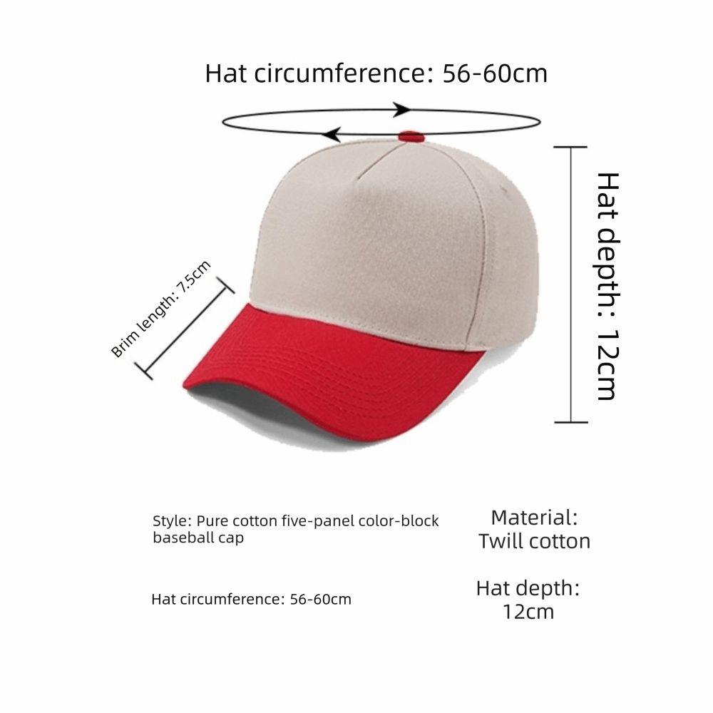 Simple Color Blocked Peaked Cap Breathable Lightweight Baseball Cap Adjustable Korean Style Sunscreen Sun Hat Travel