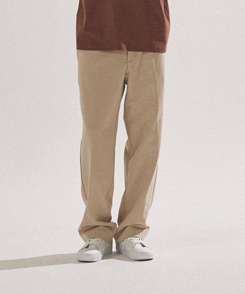 PALAP Unisex Essential Semi-Wide Elastic Waist Slacks Pants_Pl24F7Pt012_Lbe
