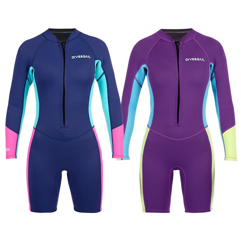 Girls 2.5mm Neoprene Wetsuit Snorkeling Diving Swimming Surfing Warm Full Body Suit