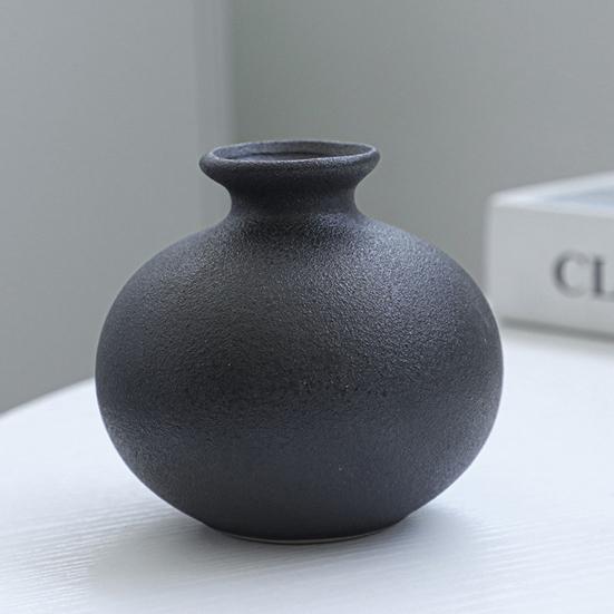 5Pcs/Set Black White Ceramics Flower Vase Modern Flower Holder Container Home Office Table Centerpiece Decorative Floral Plants Vase