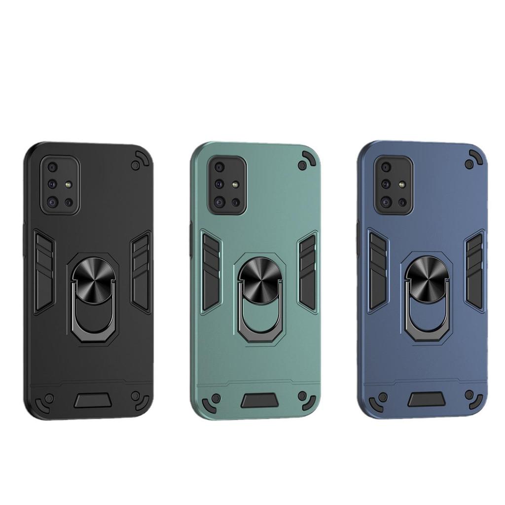Samsung A51 Armor Silicone Anti-Drop Phone Case with Finger Ring Holder