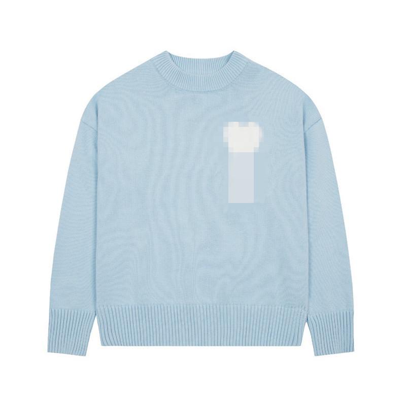 Solid Heart Letter Jacquard Knit Sweater – Korean Style Loose Fit Round Neck for Couples