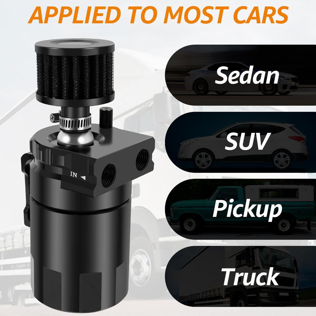 23Stk. Ölabscheider-Kit 300ml Universal Entlüftungsfilter Ausgleichsbehälter Ölabscheider Catch Can Tank Entlüftungszylinderfilter-Kit