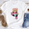 Cute Little Bear Print TShirt Summer Trend White Short Sleeve Neck Casual Sports Aesthetic Clothes Womens Graphic T Shirts