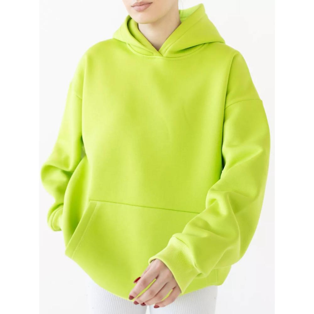 Women's Long Sleeved Hooded Sweatshirt with Loose Fitting Top