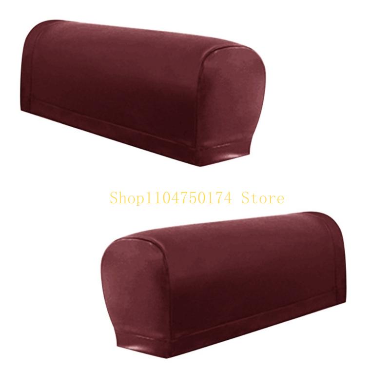 2pcs Elastic Furniture Arm Covers With 4 Slip Proof Pad Waterproofie For Sofa Chair Decoration Top Sale