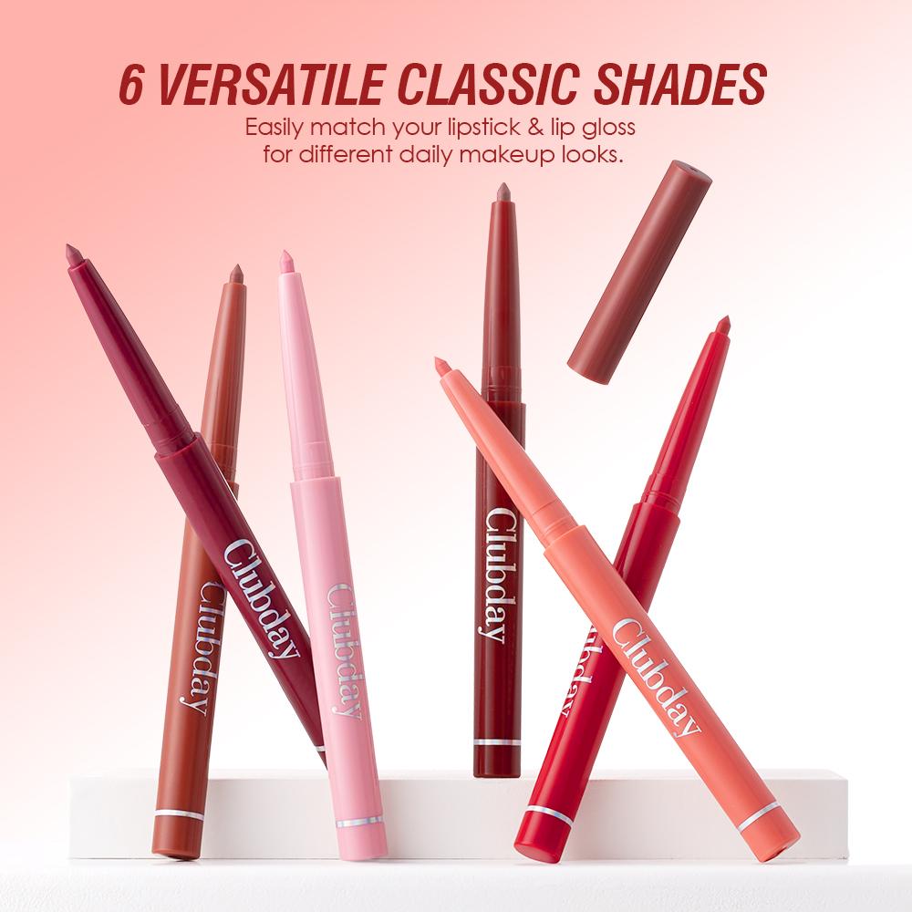 Clubday Waterproof Lip Liner Pen, Creamy Smooth Matte Long Lasting Lip Pencil, Highly Pigmented Lip Contouring Makeup for Daily Wear