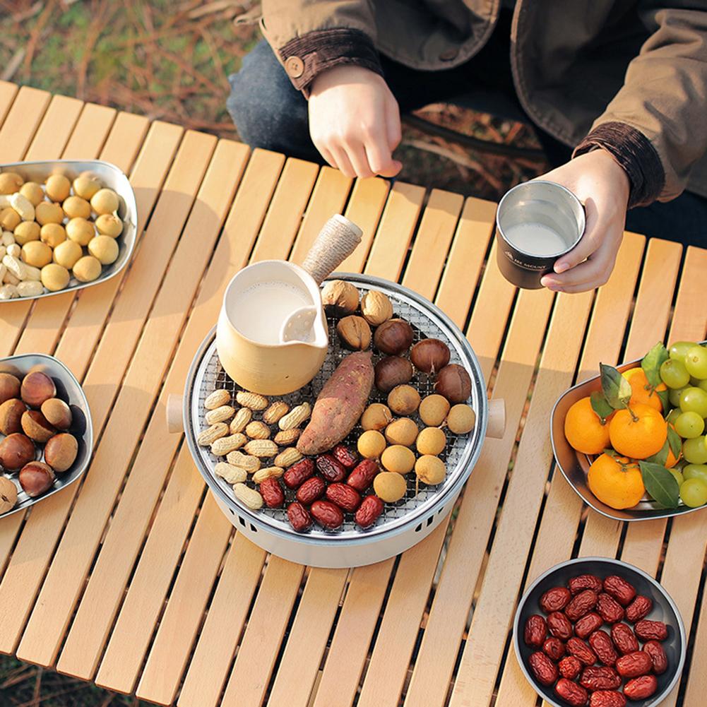 Charcoal Barbecue Grill Portable Barbecue Grill Pan with Grill Net Compact Tabletop BBQ Grill Multifunction for Camping Picnic