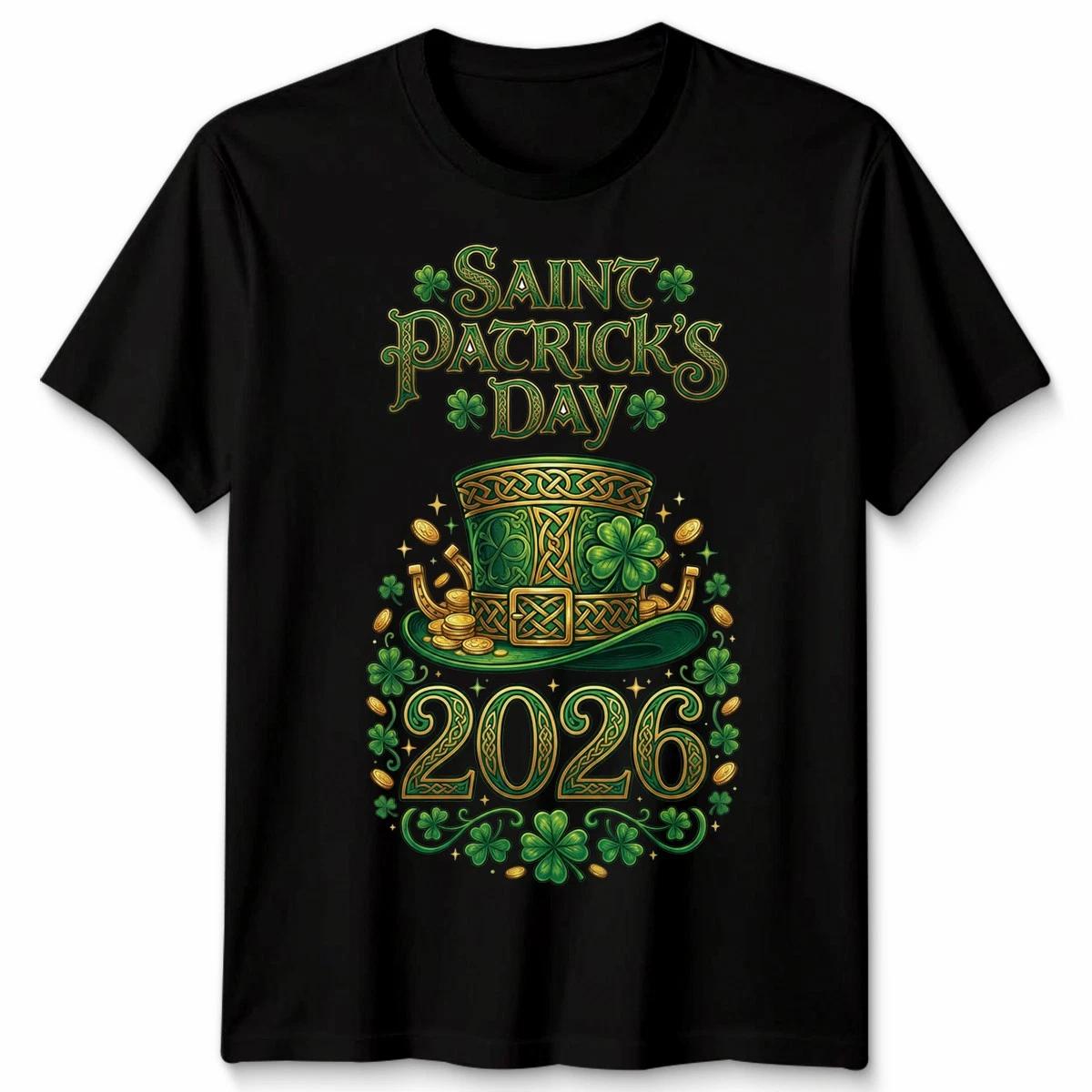Saint Patrick Day 2026 Shamrocks Hat Parade Funny Parties Mens Womens T Shirt L
