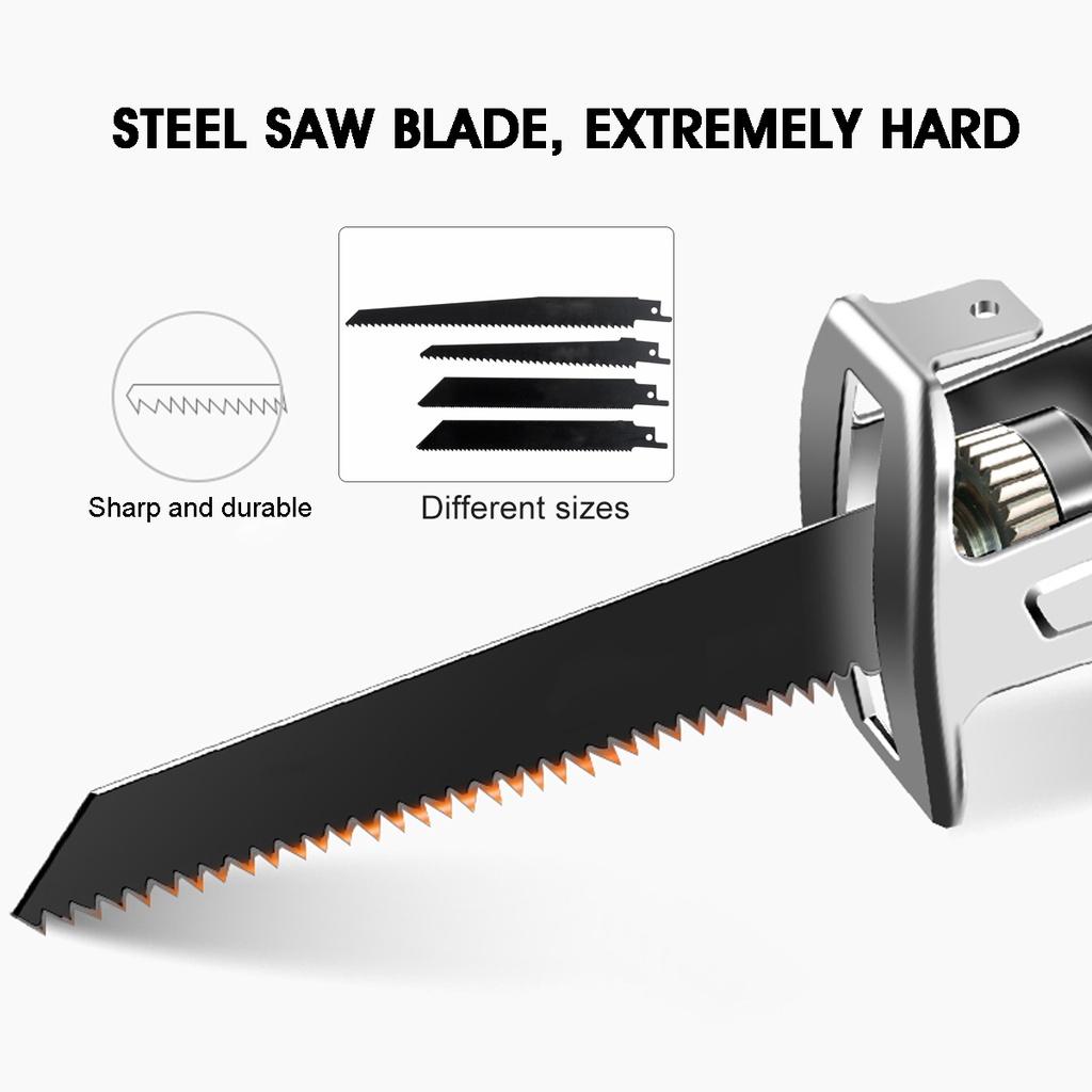 48V Cordless Reciprocating Saw High Speed Chainsaw Wood Metal PVC Pipe Cutting Reciprocating Saw Power Tool with 7500mAh Battery