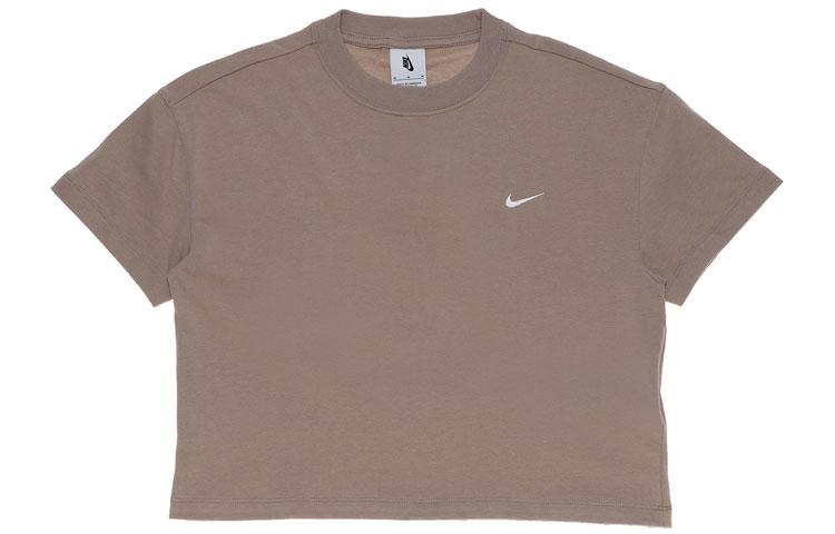 Nike Crop Tops Women s Malted Yellow Crew Neck Moderate DA0324-245 S