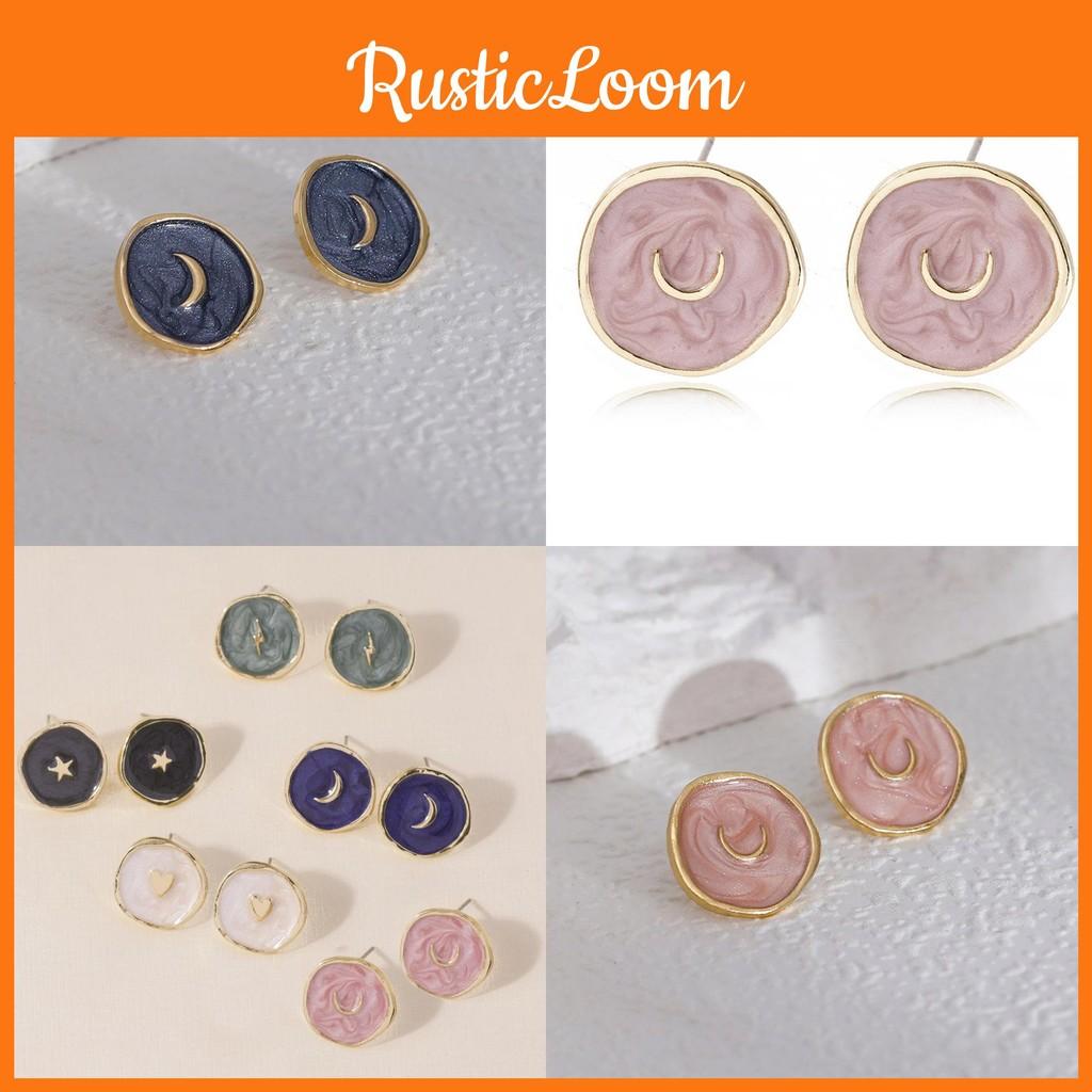 Heart Versatile Geometric Moon Star Earrings For Women In Multiple Colors