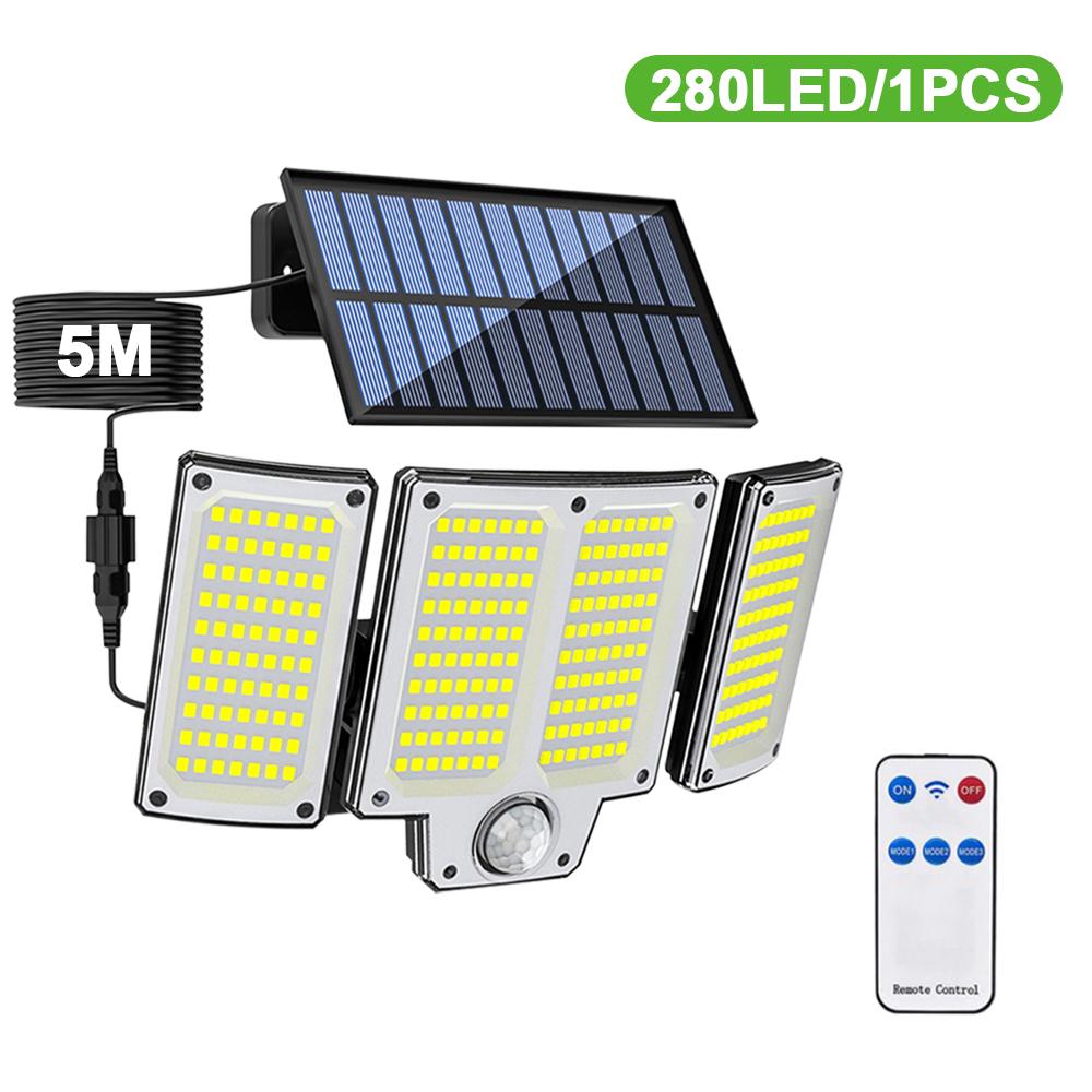 LED Solar Security Lights Motion Sensor Outdoor 234/280/226LED Flood Light IP65 Waterproof Split Wall Lamp Solar Powered 3 Mode