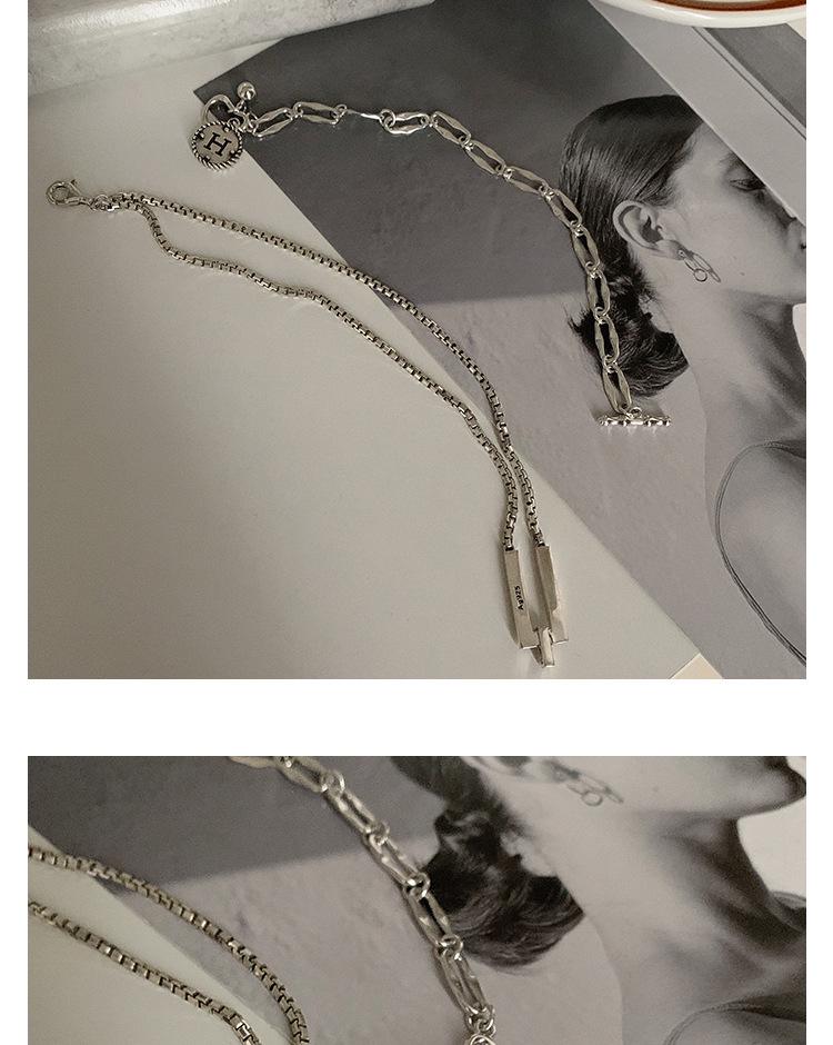 Korean Retro Round Bead Bracelet Women 925 Silver Letter H - Trendy Student Jewelry