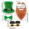 Green Tall Hat Beard for Saint Patrick Day with Bowtie Festival Decors Irish National Day Gathering Party Costume Props