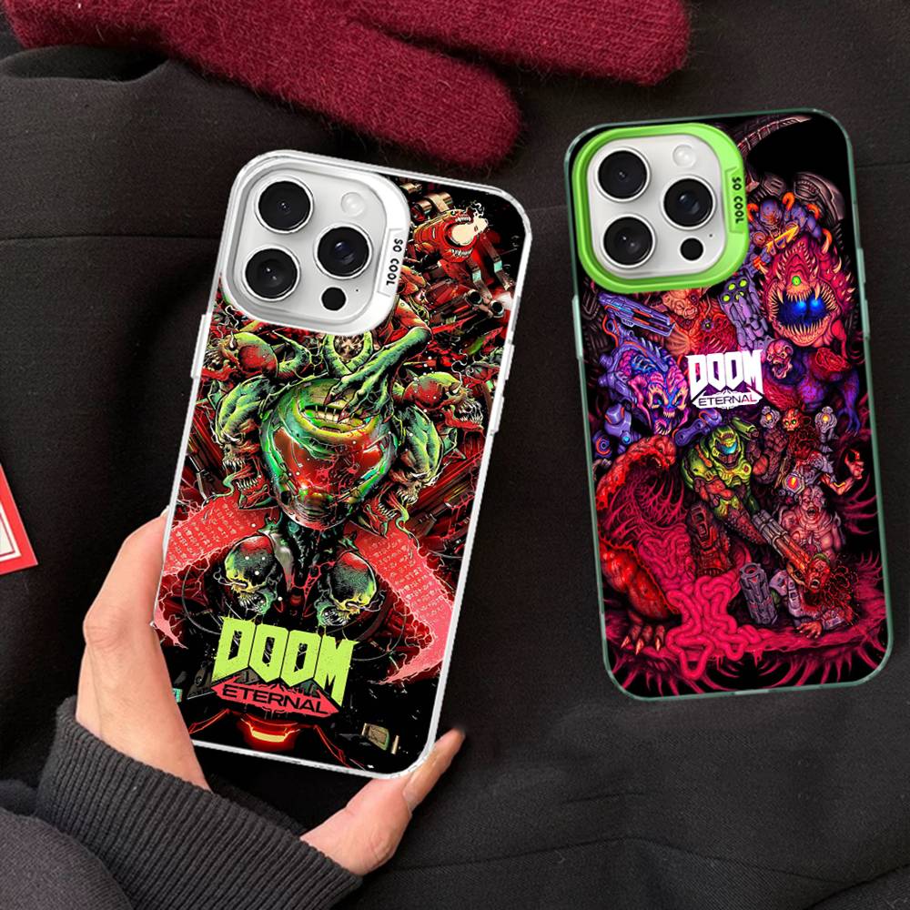 Cool Game H-DOOM Eternal-S Phone Case Color Silver Shell For lPhone 17 16 16e 15 14 13 12 11 Pro Max Plus