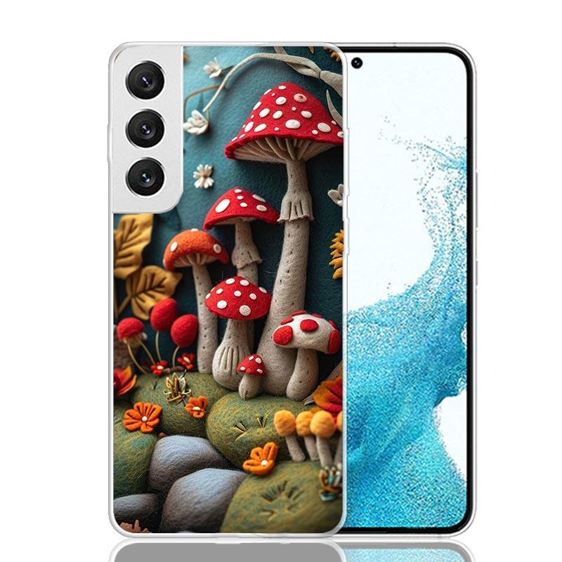 Colorful Mushroom Phone Case For Samsung Galaxy S26 Ultra S23 S24 S25 Edge S20 FE S21 S22 Plus Soft Print Shell Cover Fundas Gal