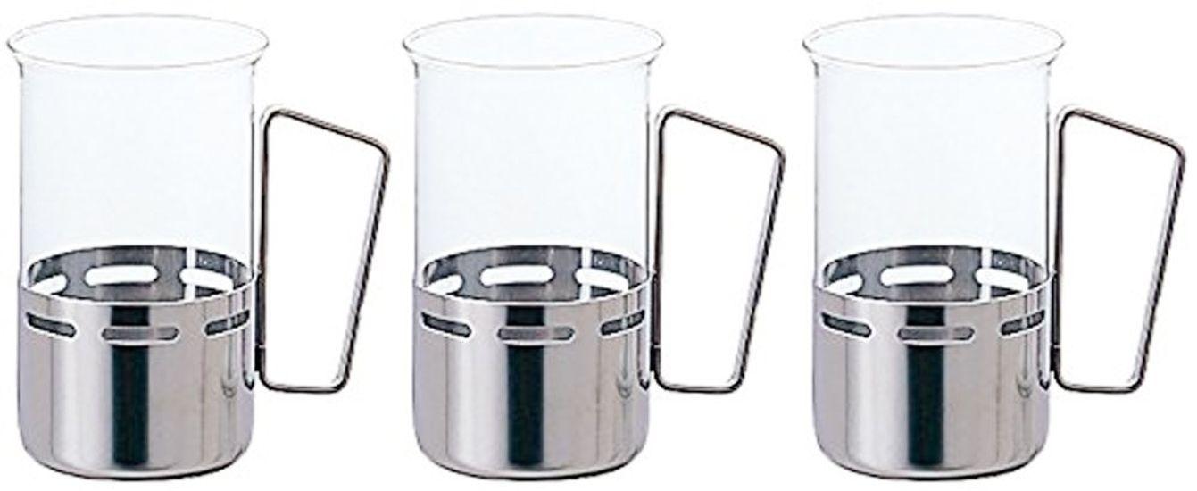 

Adelia Glass Mug Heat Resistant Holder Mug 300ml Set of 3 Resistant [Microwave Safe/Heat Glass] F-37440