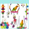 Colorful Bird Toy Set With Wooden Ladder Balls And Hanging Rings For Parrots 75 Characters