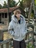 Unisex American Design Ink-Dyed Hooded Jacket with Fur Collar and Cotton Padding for 2025 Autumn/Winter.
