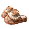 Fashion Woman Retro Fashion Bow Cotton Slippers Female Autumn Winter Indoor Home Slippers Winter Warm Soft Plush Girls Cotton Footwear