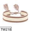 Customizable Handmade Bohemian Tassel Bracelet with Embroidered Logo - European & American Ethnic Friendship Style