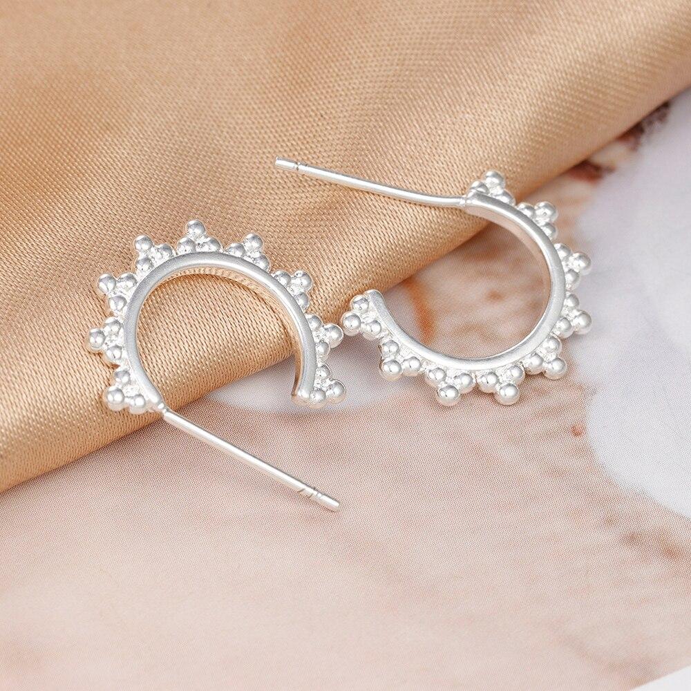 Simple Geometric C Shaped Hoop Earrings For Women Vintage Stainless Steel Gold Silver Color Punk Party Jewelry