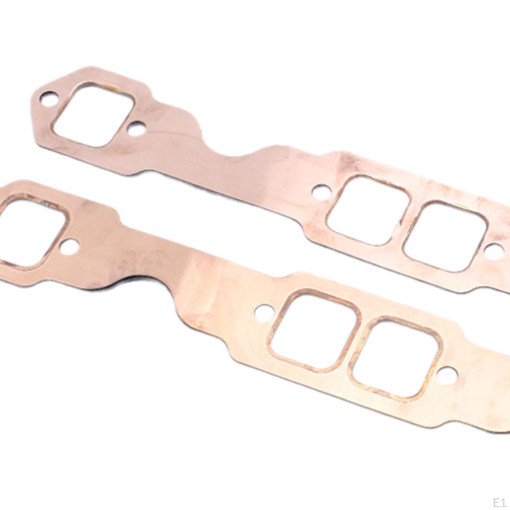 2Pcs Sbc Square Port Copper Header Exhaust Gasket Seal for Chevy 350