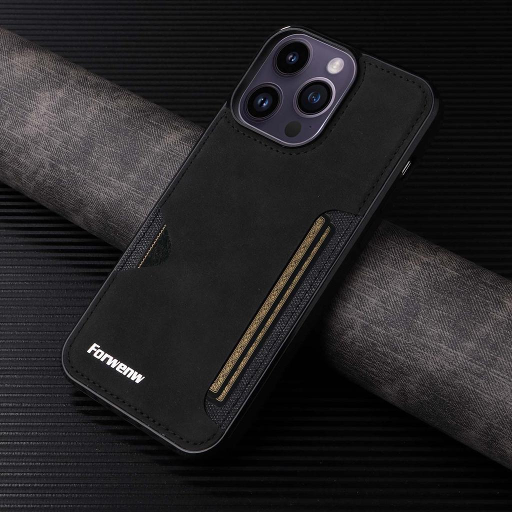Kožené pouzdro s přihrádkou na karty pro iPhone 17 - Odolné proti pádu pro iPhone 14, 15 Pro Max, 16 a nové modely