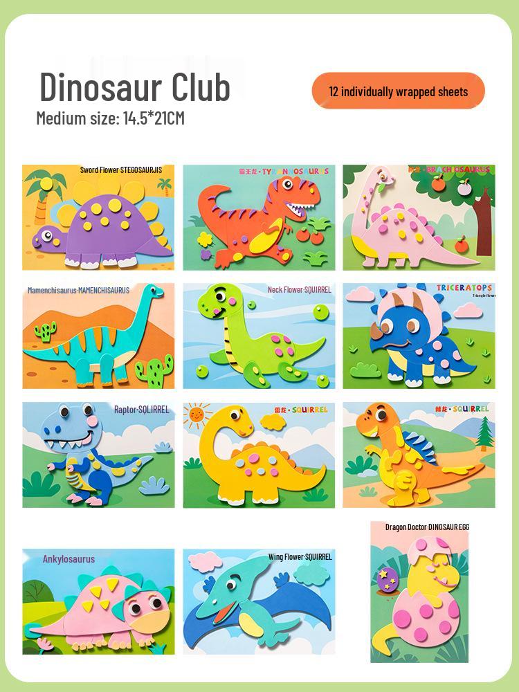 

Kids 3D EVA Sticker Craft Kit: Educational DIY Paste Pack for Boys & Girls